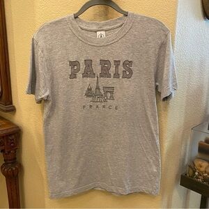 LYDA France Paris Women Gray Embroidered T-Shirt Size Small-Designed in Paris